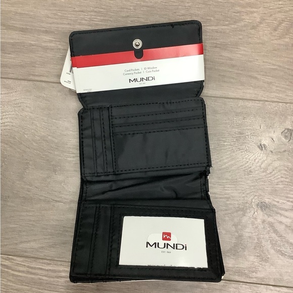 Mundi Wallet Amsterdam Indexer Safe Keeper Lock Identity Shield Black White NWT - Picture 4 of 7